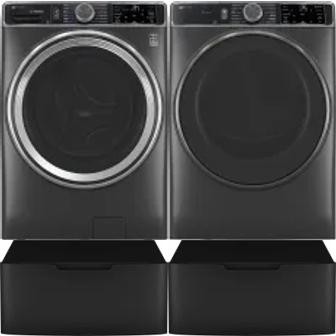 Side by Side Washer & Dryer Set on Pedestals